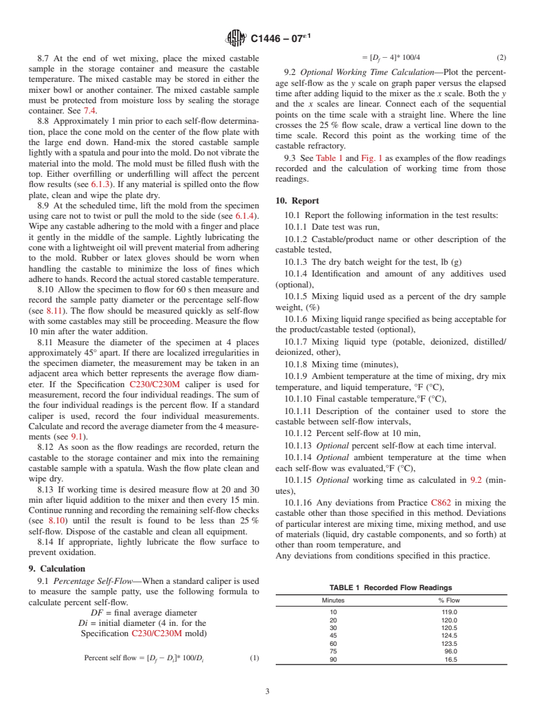 ASTM C1446-07e1 - Standard Test Method for Measuring Consistency of Self-Flowing Castable Refractories