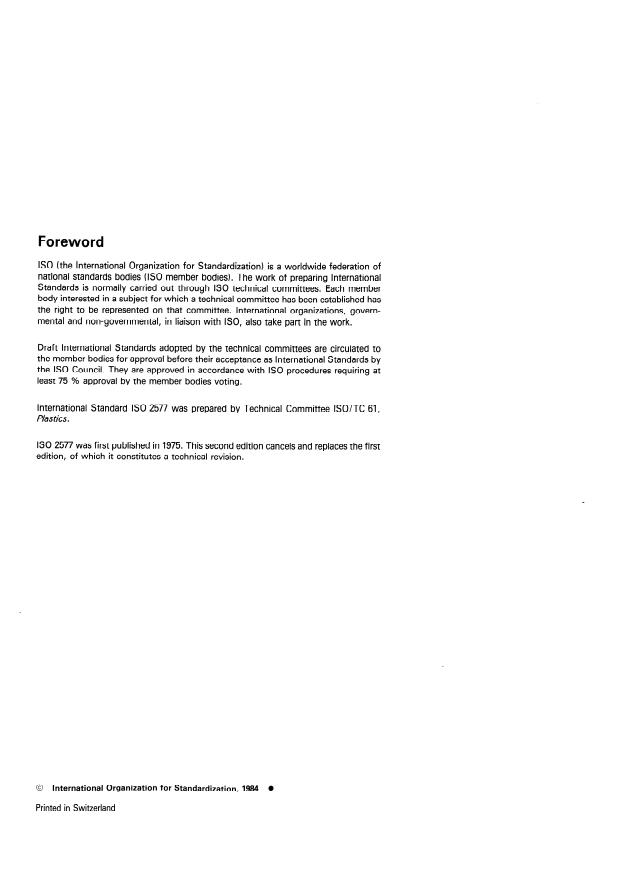 ISO 2577:1984 ISO 2577:1984 - Plastics -- Thermosetting moulding materials -- Determination of shrinkage - Page 2 preview