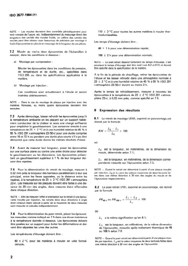 ISO 2577:1984 ISO 2577:1984 - Plastiques -- Matieres a mouler thermodurcissables -- Détermination du retrait - Page 4 preview
