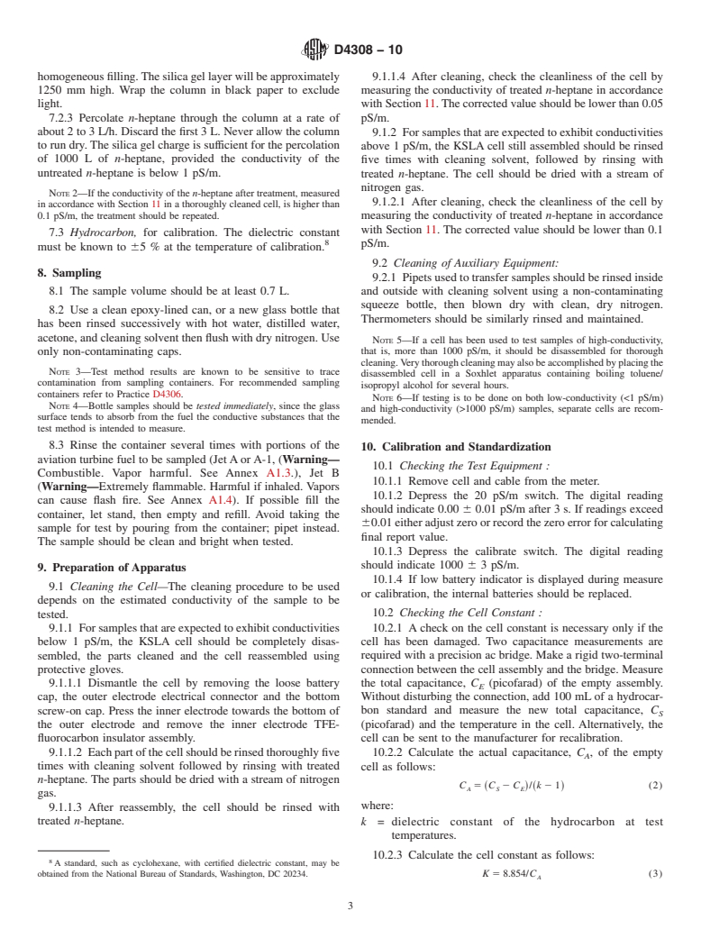 ASTM D4308-10 - Standard Test Method for Electrical Conductivity of Liquid Hydrocarbons by Precision Meter