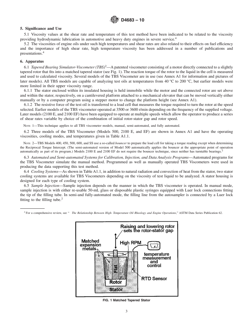 REDLINE ASTM D4683-10 - Standard Test Method for Measuring Viscosity of New and Used Engine Oils at High Shear Rate and High Temperature by Tapered Bearing Simulator Viscometer at 150 <span class='unicode'>&#x00B0;</span>C