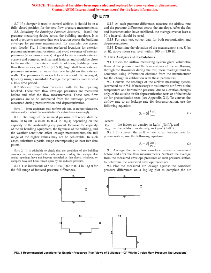 ASTM E779-99 - Standard Test Method for Determining Air Leakage Rate by Fan Pressurization