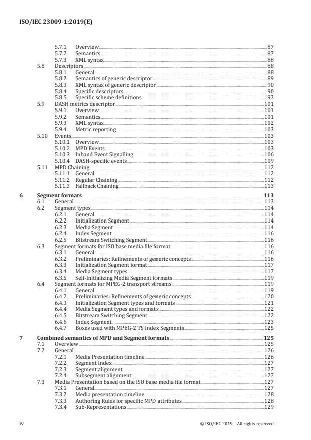 ISO/IEC 23009-1:2019 ISO/IEC 23009-1:2019 - Information technology -- Dynamic adaptive streaming over HTTP (DASH) - Page 4 preview