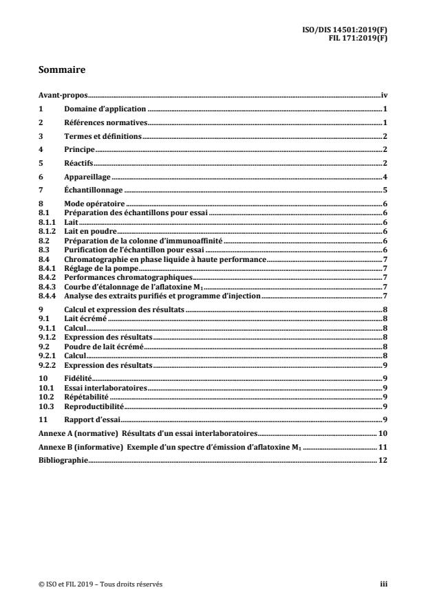 ISO/DIS 14501 - Milk and milk powder -- Determination of aflatoxin M1 ...