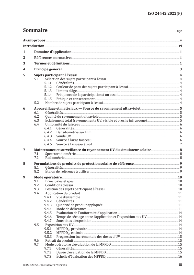 ISO 24442:2022 - Cosmétiques — Méthodes d’essai de protection solaire — Détermination in vivo de la protection UVA d’un produit de protection solaire
Released:18. 10. 2024