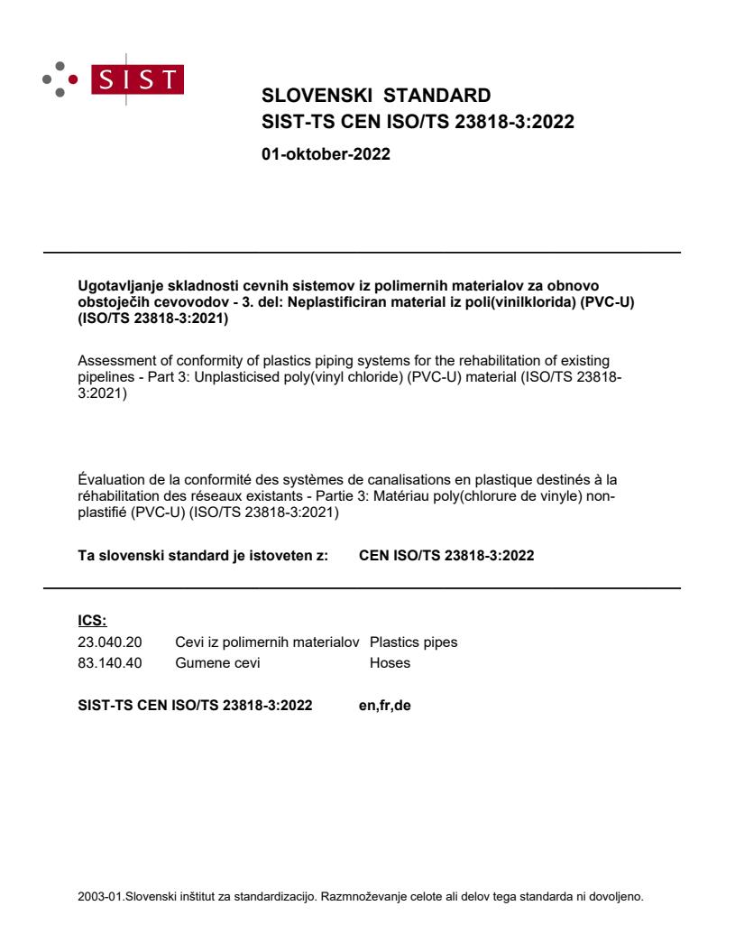 TS CEN ISO/TS 23818-3:2022 - BARVE