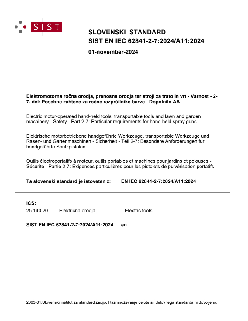 EN IEC 62841-2-7:2024/A11:2024