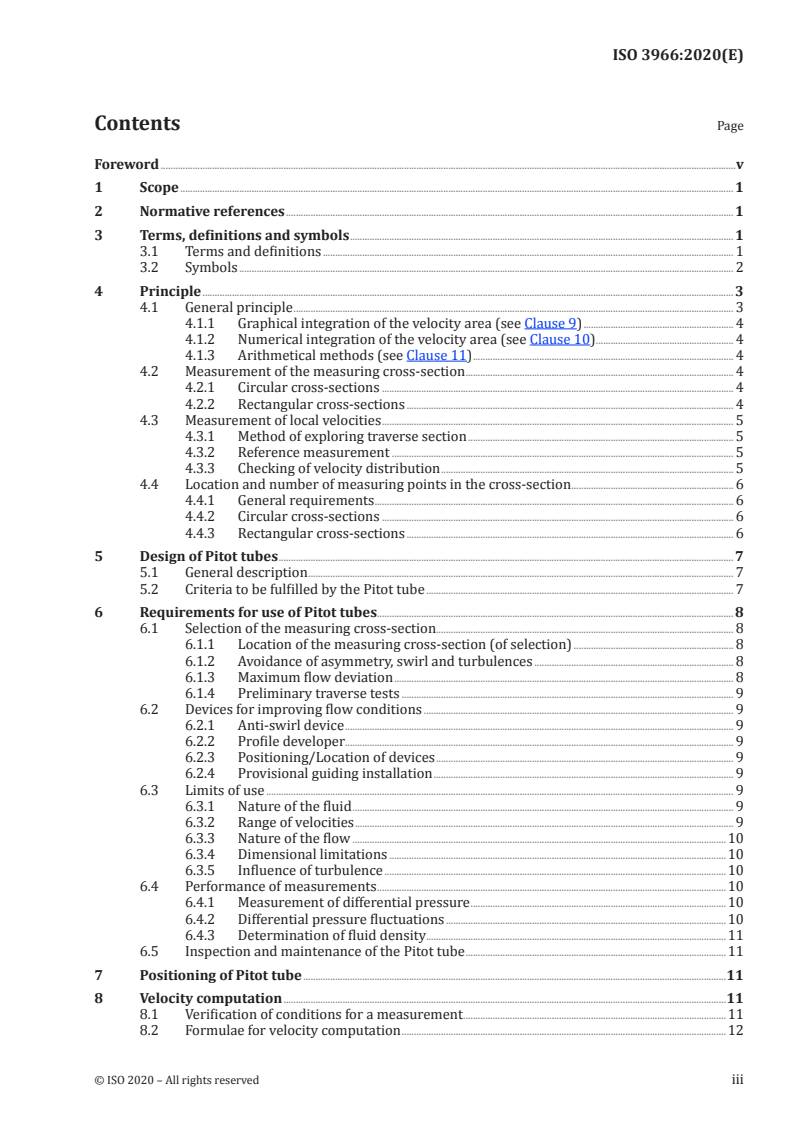 ISO 3966:2020 - Measurement of fluid flow in closed conduits — Velocity area method using Pitot static tubes
Released:7/20/2020