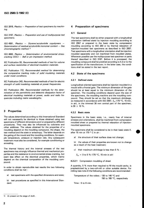 ISO 2580-2:1982 ISO 2580-2:1982 - Plastics -- Acrylonitrile/butadiene/styrene (ABS) moulding and extrusion materials - Page 4 preview