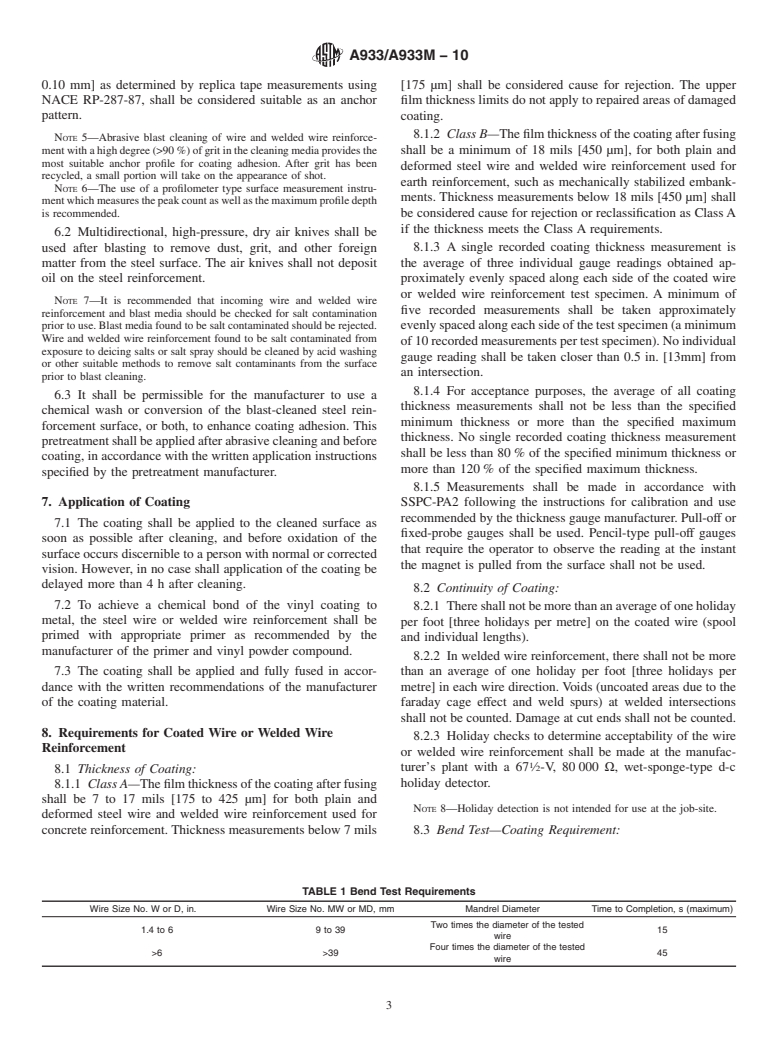 ASTM A933/A933M-10 - Standard Specification for  Vinyl-Coated Steel Wire and Welded Wire Reinforcement