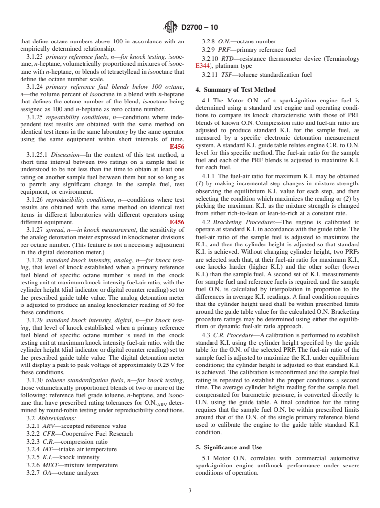 ASTM D2700-10 - Standard Test Method for Motor Octane Number of Spark-Ignition Engine Fuel