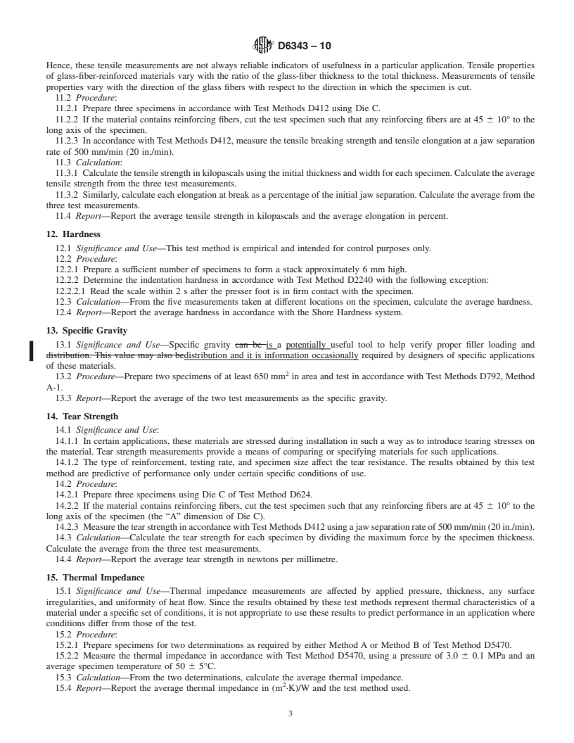 REDLINE ASTM D6343-10 - Test Methods for Thin Thermally Conductive Solid Materials for Electrical Insulation and Dielectric Applications