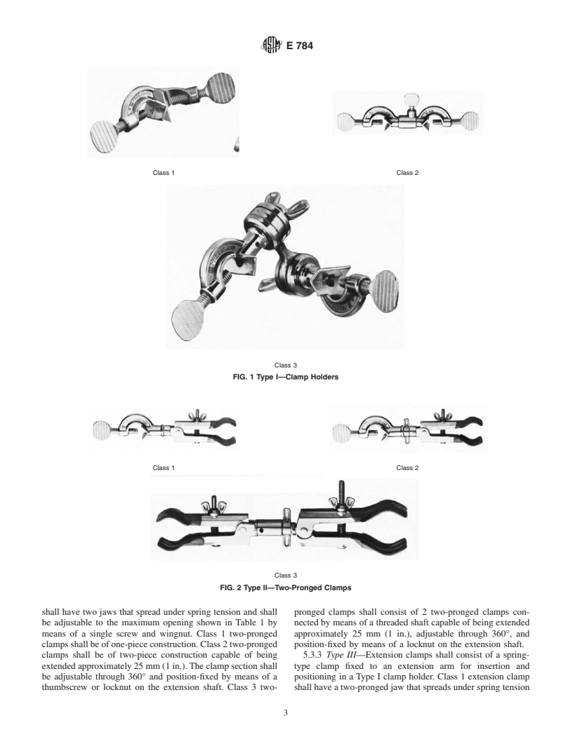 ASTM E784-89(2000)e1 - Standard Specification for Clamps, Utility, Laboratory, and Holders, Buret and Clamp