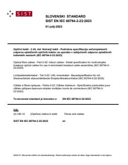 SIST EN IEC 60794-2-22:2023 SIST EN IEC 60794-2-22:2023 - BARVE - Page 1 preview