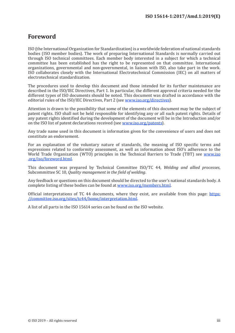 ISO 15614-1:2017/Amd 1:2019 - Specification and qualification of welding procedures for metallic materials — Welding procedure test — Part 1: Arc and gas welding of steels and arc welding of nickel and nickel alloys — Amendment 1
Released:7/9/2019