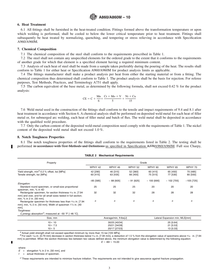 REDLINE ASTM A860/A860M-10 - Standard Specification for Wrought High-Strength Low-Alloy Steel Butt-Welding Fittings