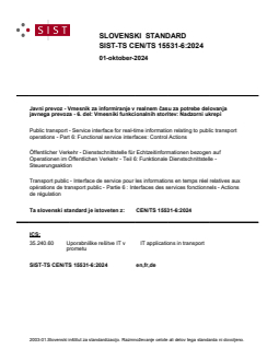 TS CEN/TS 15531-6:2024 - BARVE - Page 1 preview