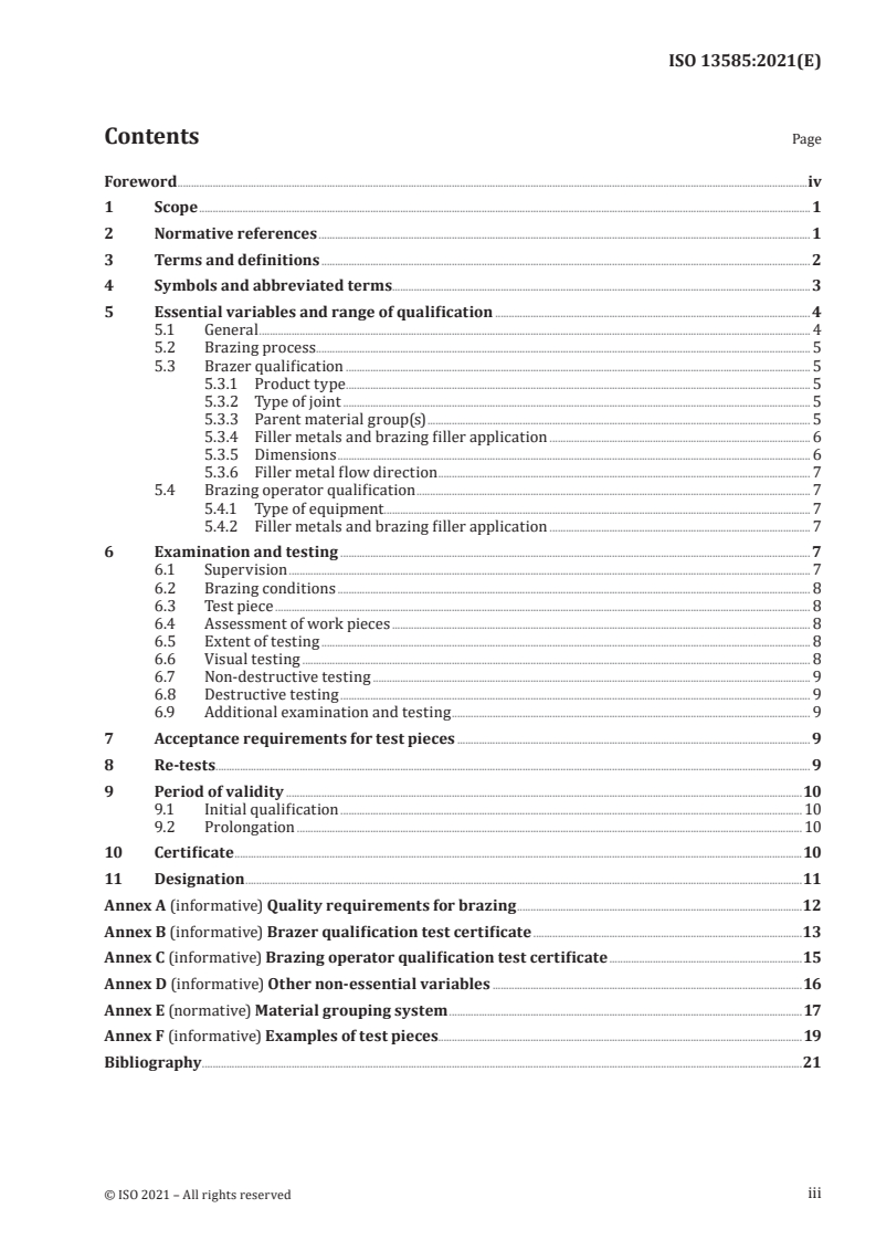 ISO 13585:2021 - Brazing — Qualification testing of brazers and brazing operators
Released:12/21/2021