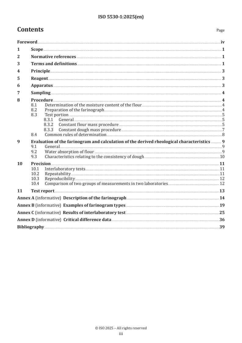 ISO 5530-1:2025 - Wheat flour — Physical characteristics of doughs — Part 1: Determination of water absorption and rheological properties using a farinograph
Released:15. 01. 2025