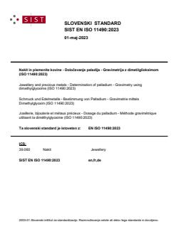 SIST EN ISO 11490:2023 - Page 1 preview
