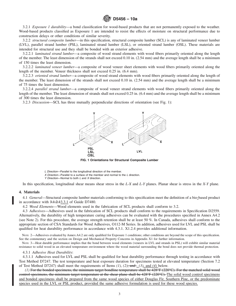 REDLINE ASTM D5456-10a - Standard Specification for Evaluation of Structural Composite Lumber Products