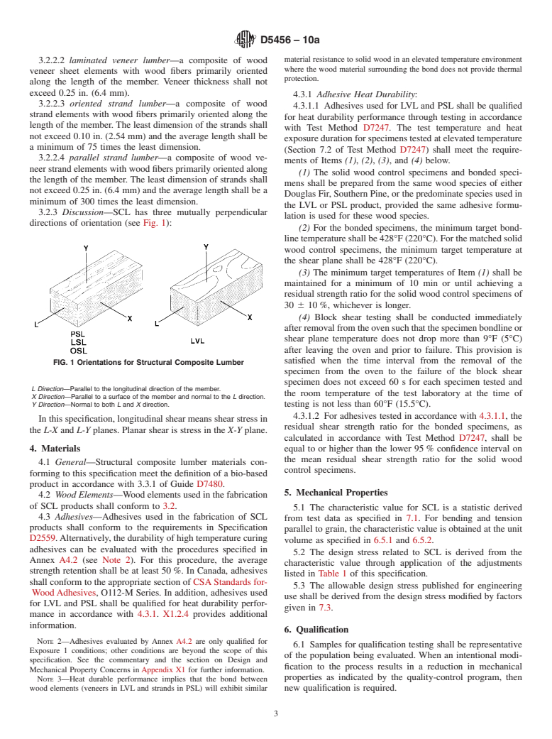 ASTM D5456-10a - Standard Specification for Evaluation of Structural Composite Lumber Products