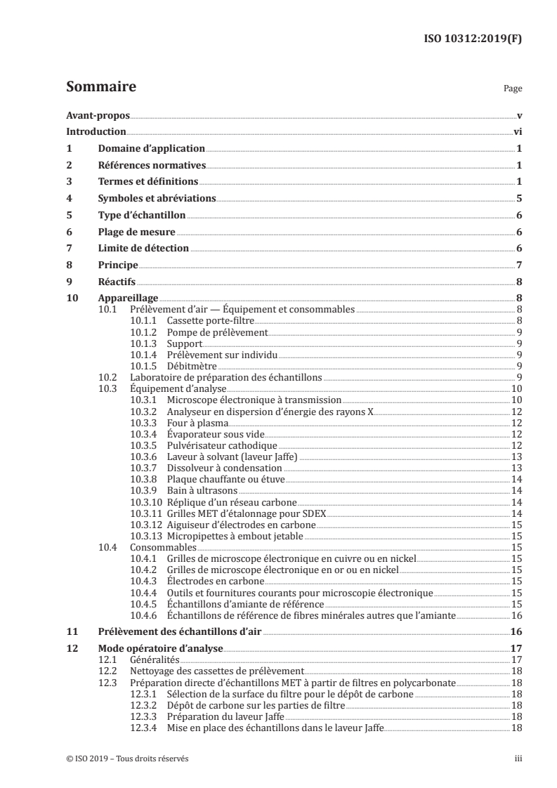 ISO 10312:2019 - Air ambiant — Dosage des fibres d'amiante — Méthode par microscopie électronique à transmission par transfert direct
Released:10/11/2019