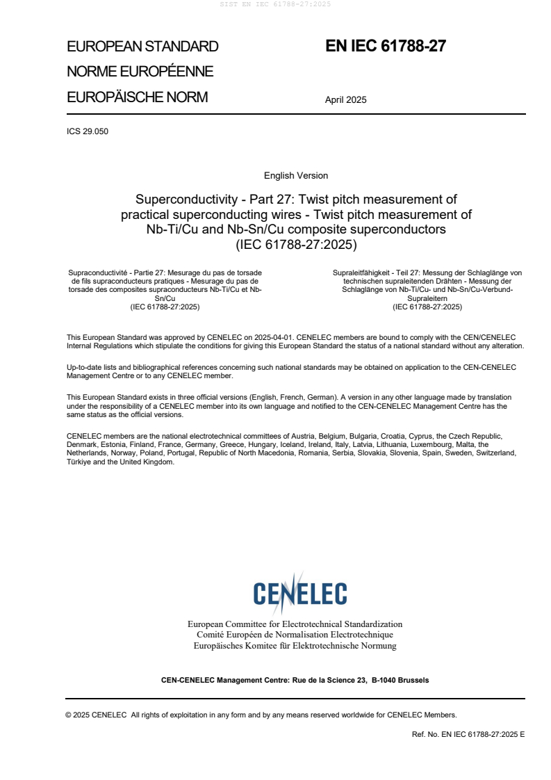 EN IEC 61788-27:2025 - BARVE