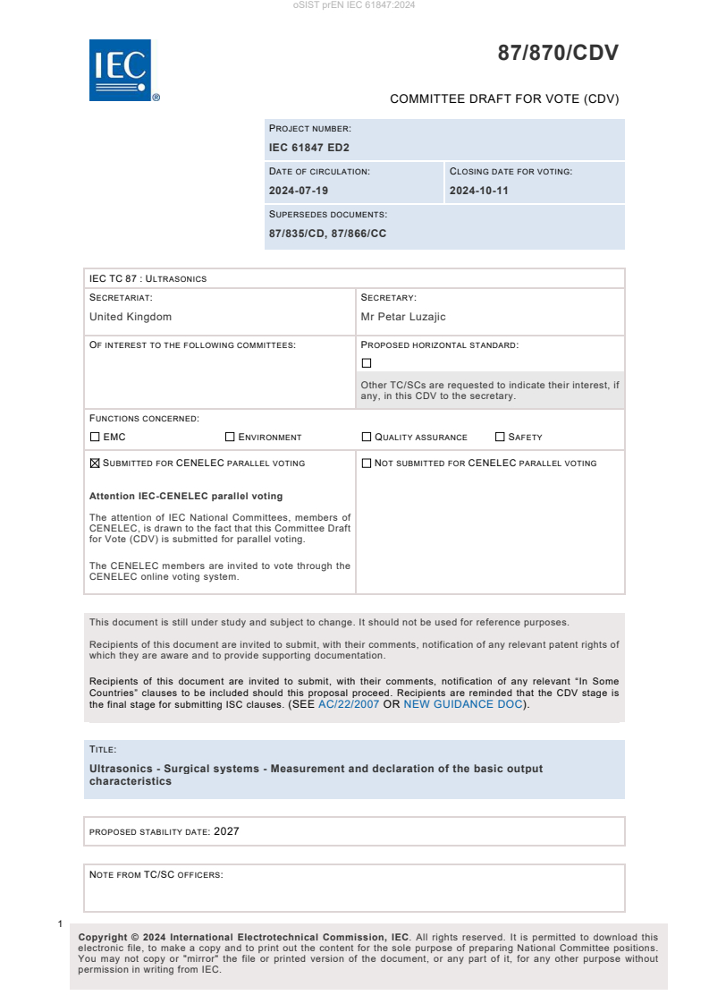 prEN IEC 61847:2024 - BARVE