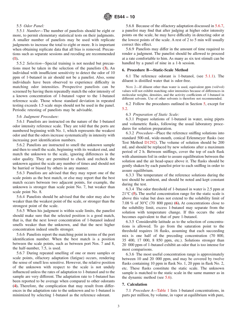 ASTM E544-10 - Standard Practices for Referencing Suprathreshold Odor Intensity