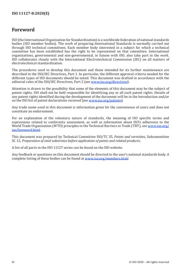 ISO 11127-8:2020 ISO 11127-8:2020 - Preparation of steel substrates before application of paints and related products -- Test methods for non-metallic blast-cleaning abrasives - Page 4 preview