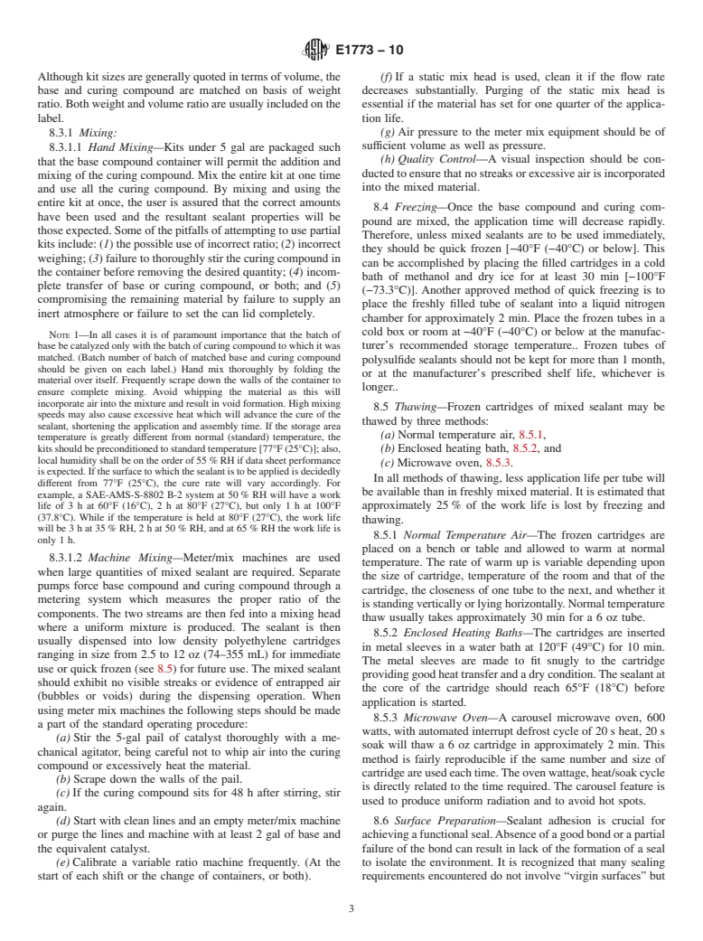 ASTM E1773-10 - Standard Practice for Sealing Rigid Wall Tactical Shelters with Polysulfide Based Sealants