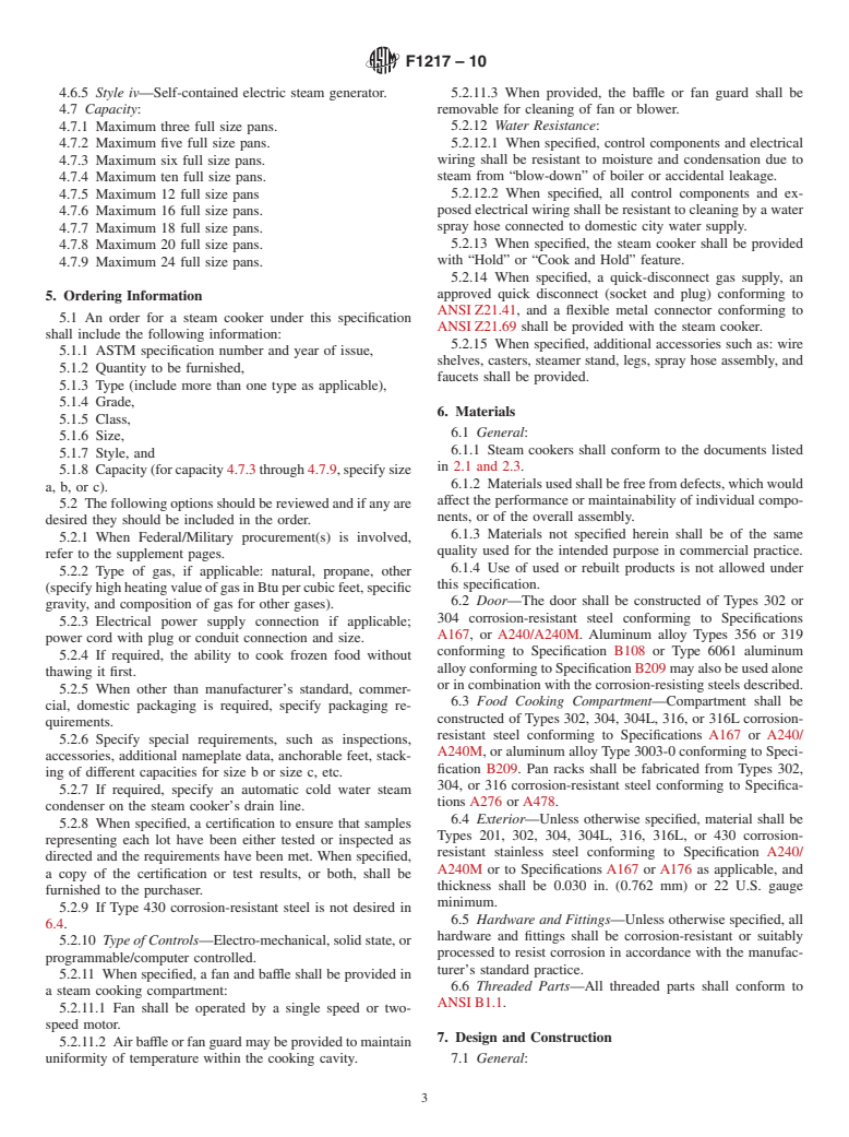 ASTM F1217-10 - Standard Specification for Cooker, Steam