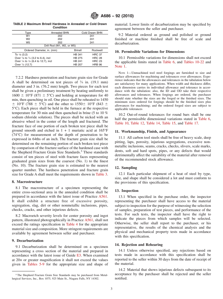 ASTM A686-92(2010) - Standard Specification for Tool Steel, Carbon