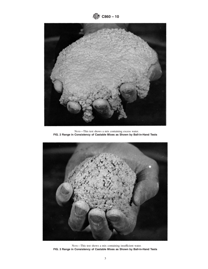 REDLINE ASTM C860-10 - Standard Test Method for Determining the Consistency of Refractory Castable Using the Ball-In-Hand Test
