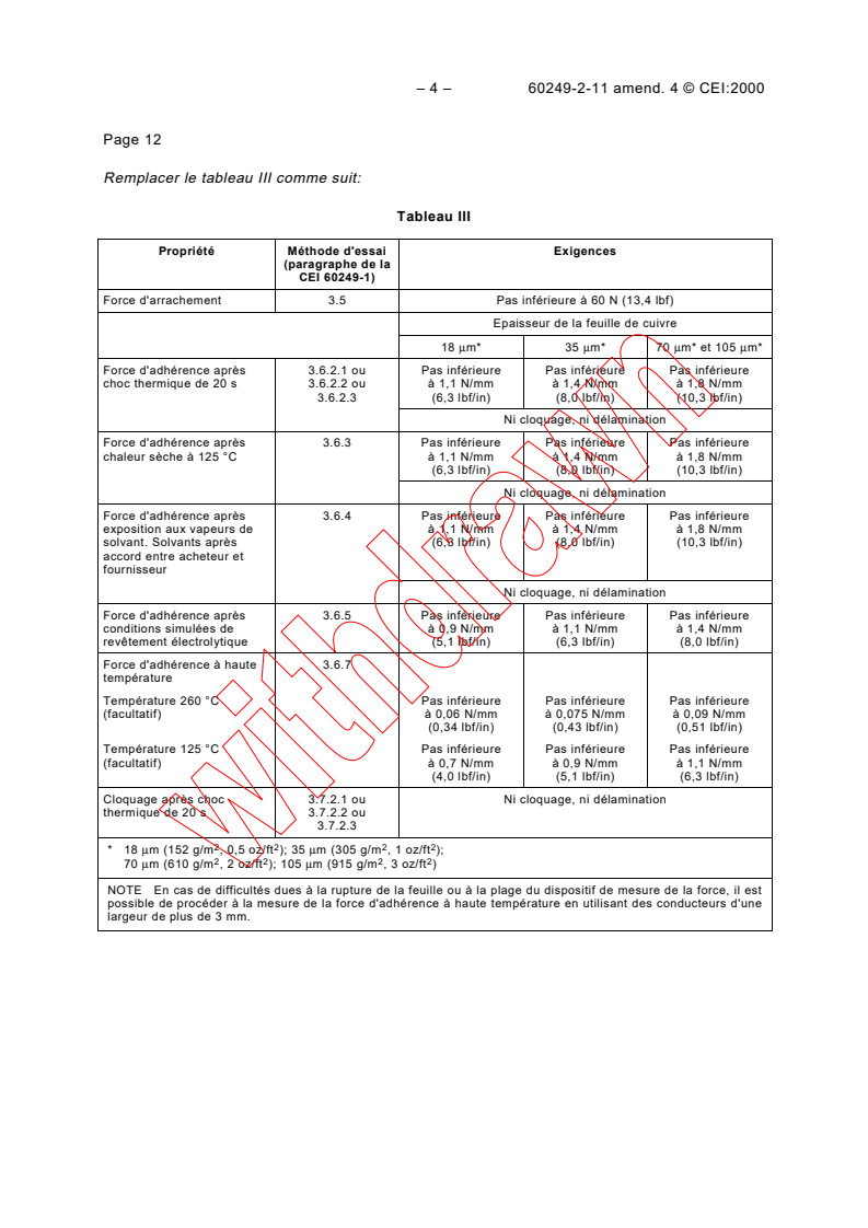 IEC 60249-2-11:1987/AMD4:2000 IEC 60249-2-11:1987/AMD4:2000 - Amendment 4 - Base materials for printed circuits. Part 2: Specifications. Specification No. 11: Thin epoxide woven glass fabric copper-clad laminated sheet, general purpose grade for use in the fabrication of multilayer printed boards
Released:8/24/2000
Isbn:2831853281 - Page 4 preview