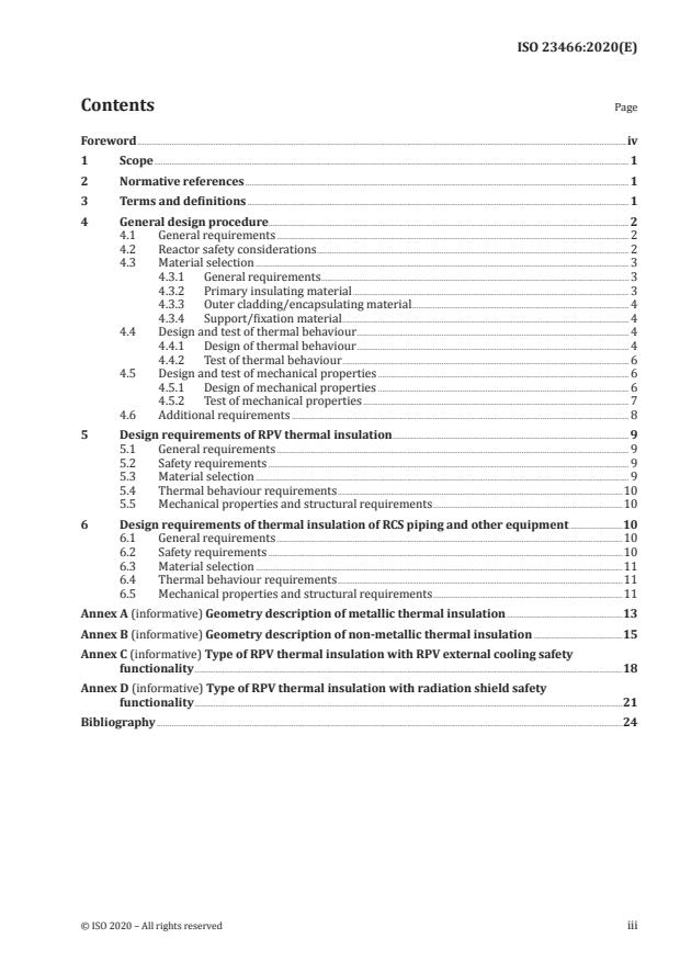 ISO 23466:2020 - Design criteria for the thermal insulation of reactor coolant system main equipments and piping of PWR nuclear power plants