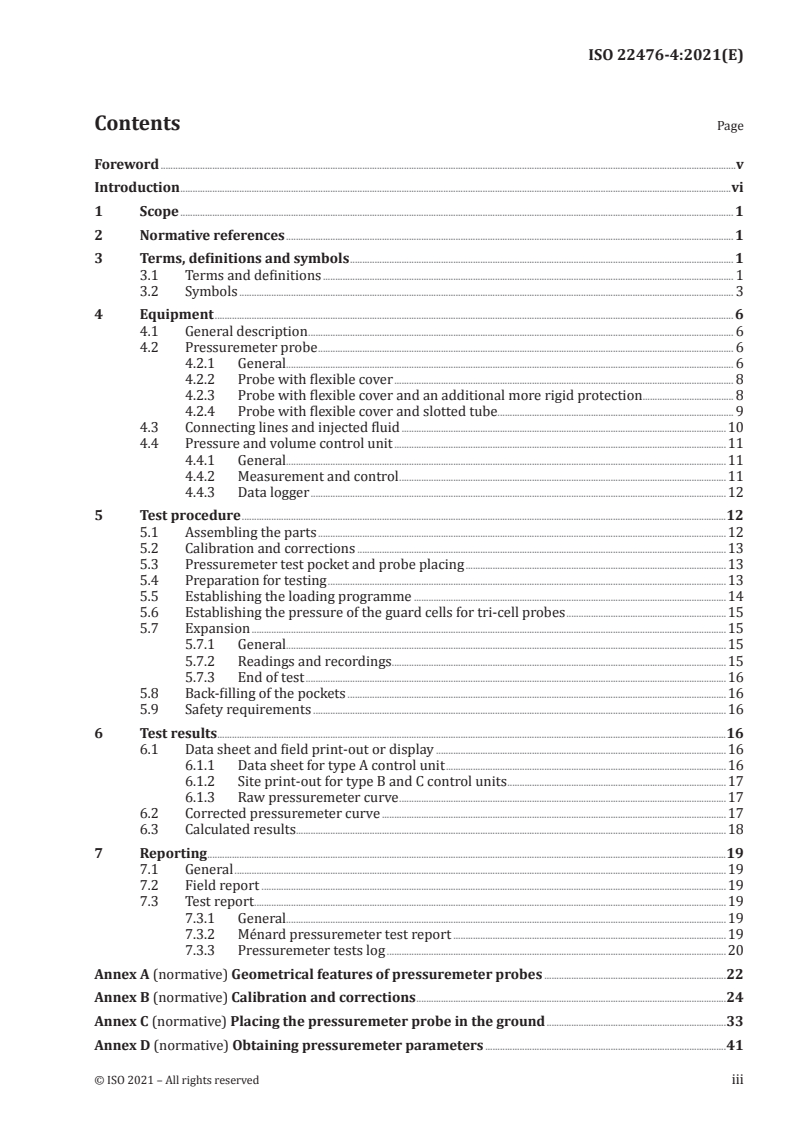 ISO 22476-4:2021 - Geotechnical investigation and testing — Field testing — Part 4: Prebored pressuremeter test by Ménard procedure
Released:9/1/2021