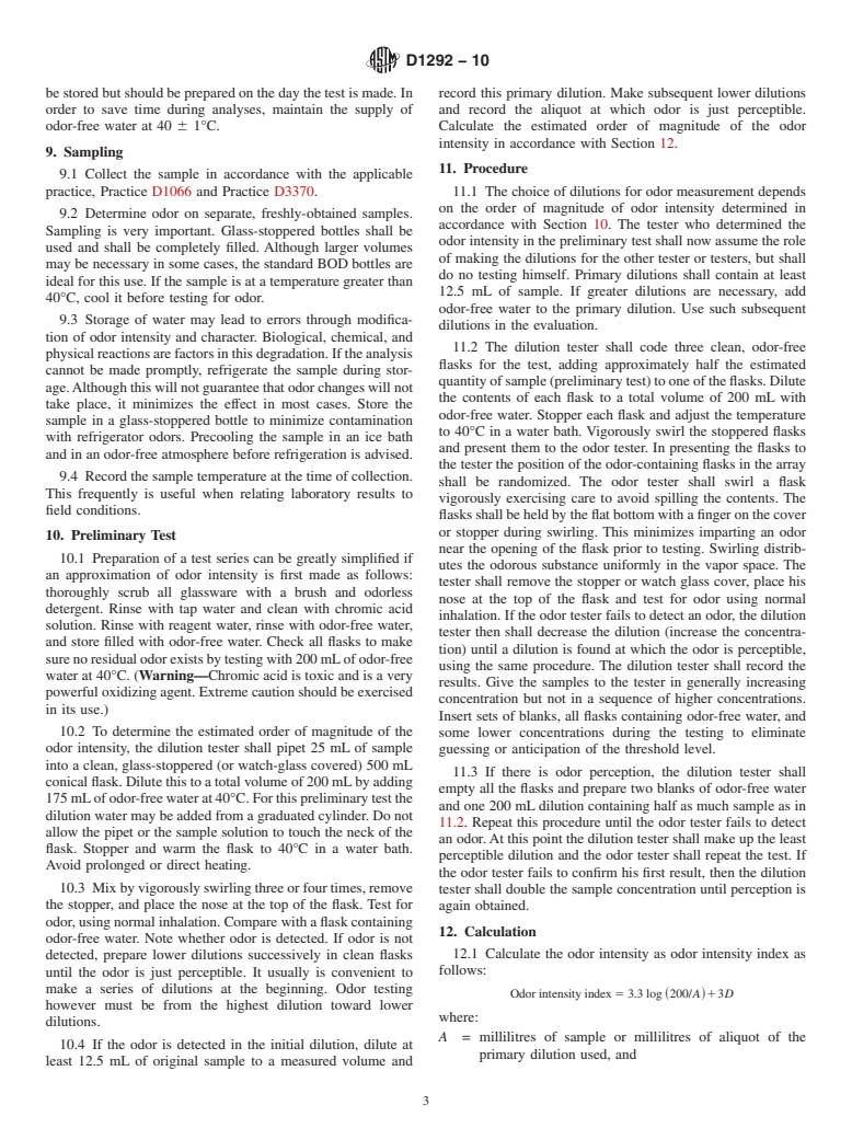 ASTM D1292-10 - Standard Test Method for Odor in Water