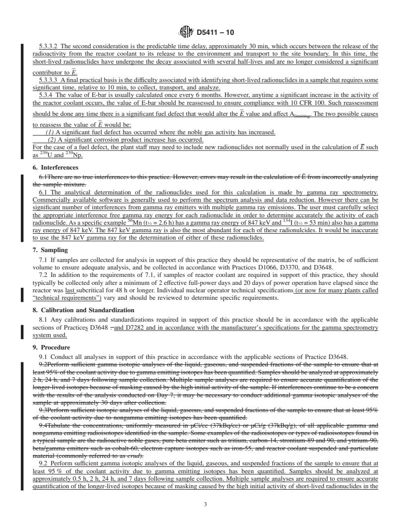 REDLINE ASTM D5411-10 - Standard Practice for Calculation of Average Energy Per Disintegration (E) for a Mixture of Radionuclides in Reactor Coolant