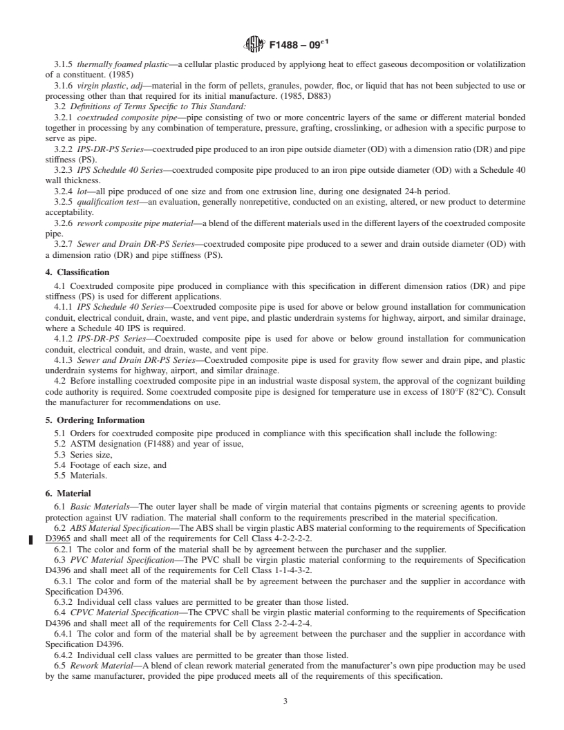 REDLINE ASTM F1488-09e1 - Standard Specification for Coextruded Composite Pipe