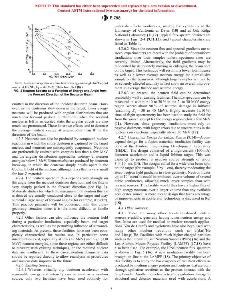 ASTM E798-96 - Standard Practice for Conducting Irradiations at Accelerator-Based Neutron Sources