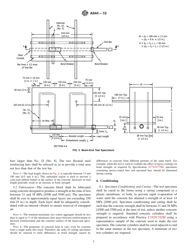 ASTM A944-10 - Standard Test Method for Comparing Bond Strength of Steel Reinforcing Bars to Concrete Using Beam-End Specimens