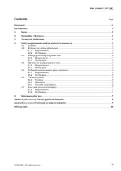 ISO 11806-2:2022 - Agricultural and forestry machinery — Safety requirements and testing for portable, hand-held, powered brush-cutters and grass-trimmers — Part 2: Machines for use with backpack power unit
Released:4/21/2022 - Page 3 preview