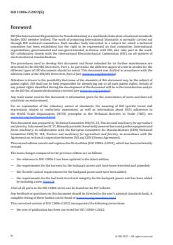 ISO 11806-2:2022 - Agricultural and forestry machinery — Safety requirements and testing for portable, hand-held, powered brush-cutters and grass-trimmers — Part 2: Machines for use with backpack power unit
Released:4/21/2022 - Page 4 preview