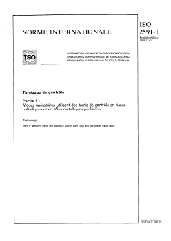 ISO 2591-1:1988 ISO 2591-1:1988 - Tamisage de contrôle — Partie 1: Modes opératoires utilisant des tamis de contrôle en tissus métalliques et en tôles métalliques perforées
Released:12/15/1988 - Page 1 preview