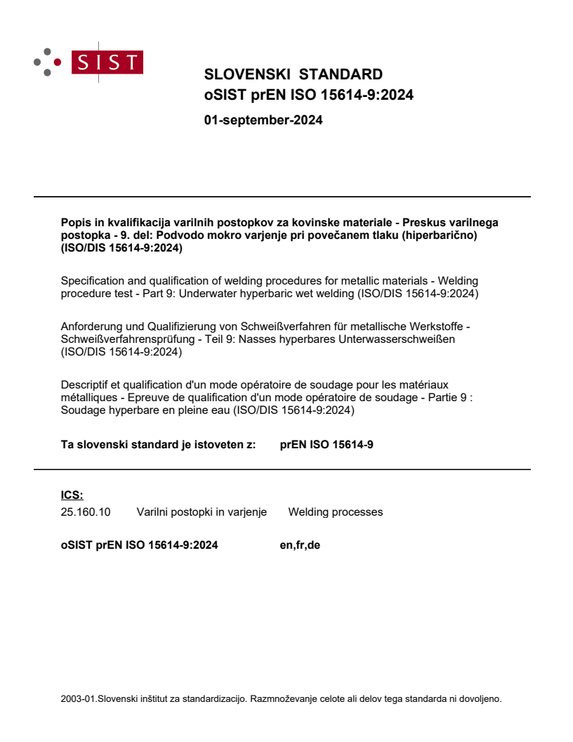 prEN ISO 15614-9:2024