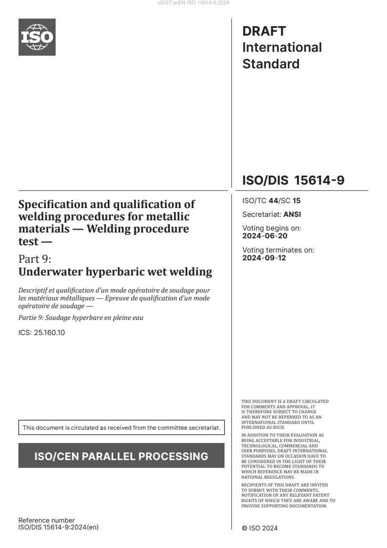 prEN ISO 15614-9:2024