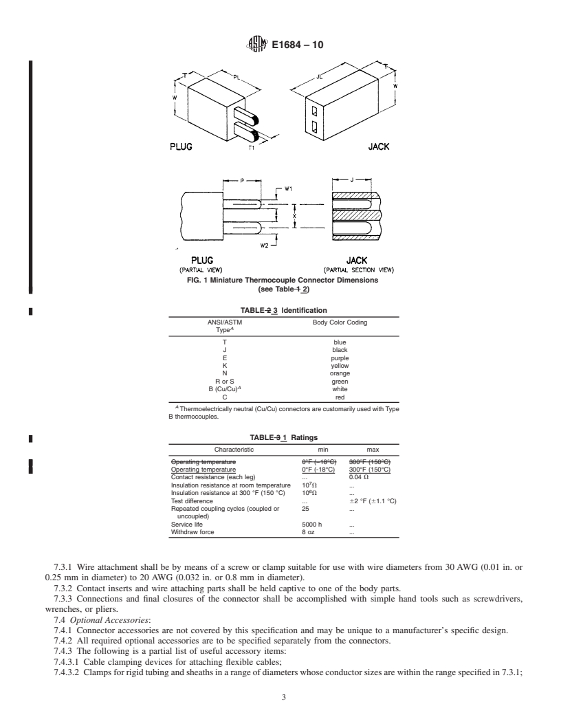 REDLINE ASTM E1684-10 - Standard Specification for Miniature Thermocouple Connectors
