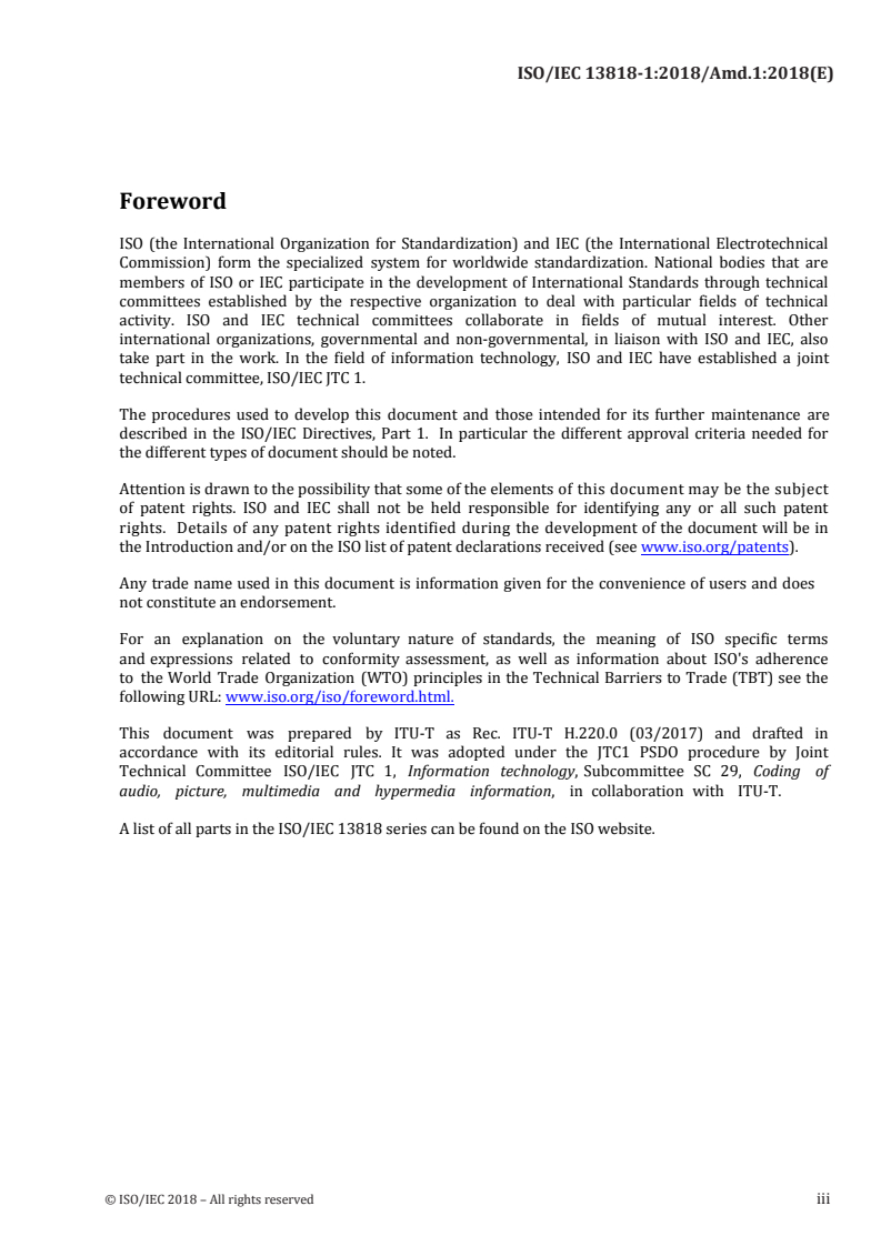 ISO/IEC 13818-1:2018/Amd 1:2018 - Information technology — Generic coding of moving pictures and associated audio information — Part 1: Systems — Amendment 1: Ultra-low latency and 4k and higher resolution support for transport of JPEG 2000 video
Released:5/11/2018